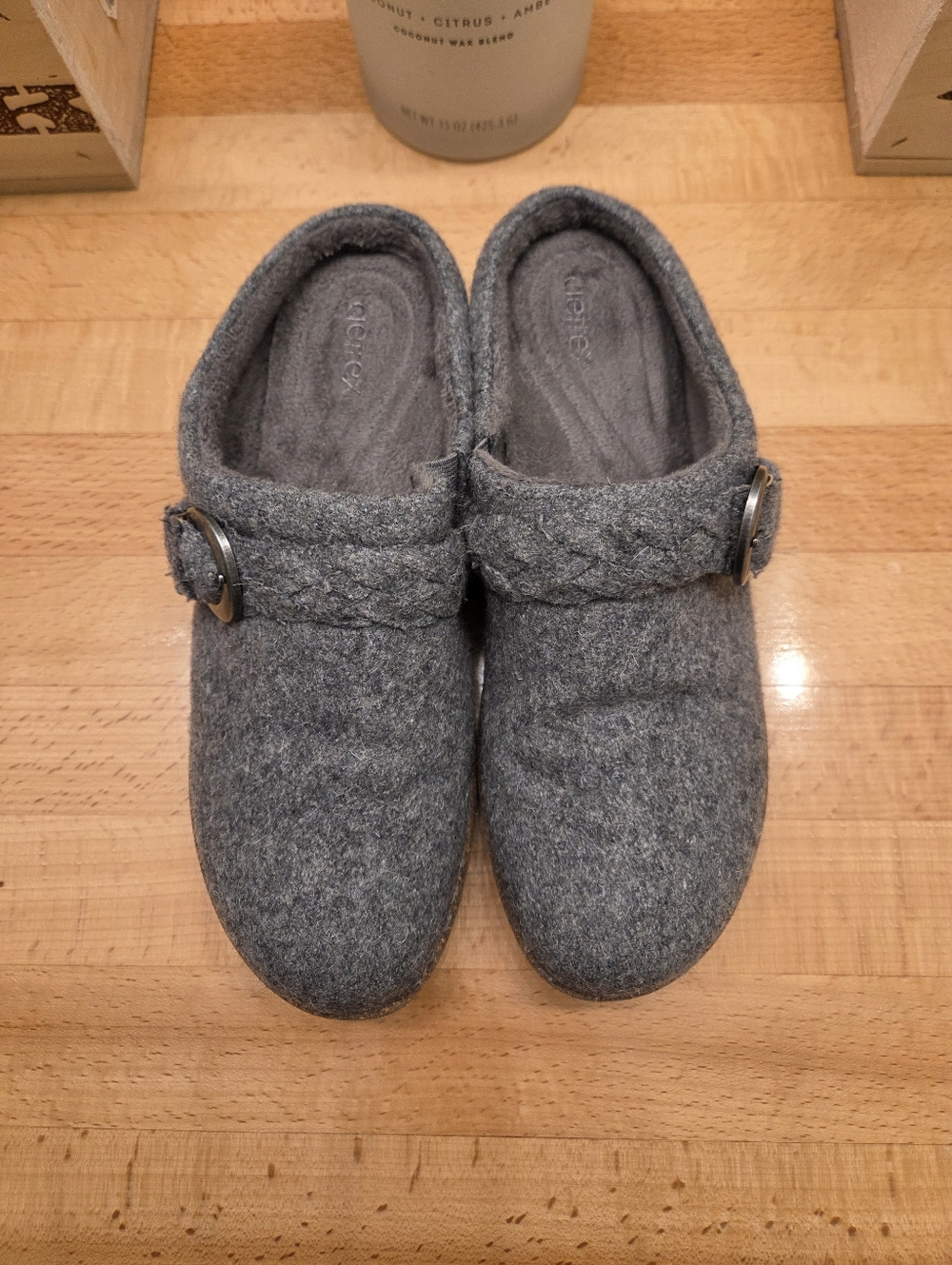Aetrex Women's Libby Wool Clogs Comfort Shoes Gray Size 7 - Picture 8 of 9